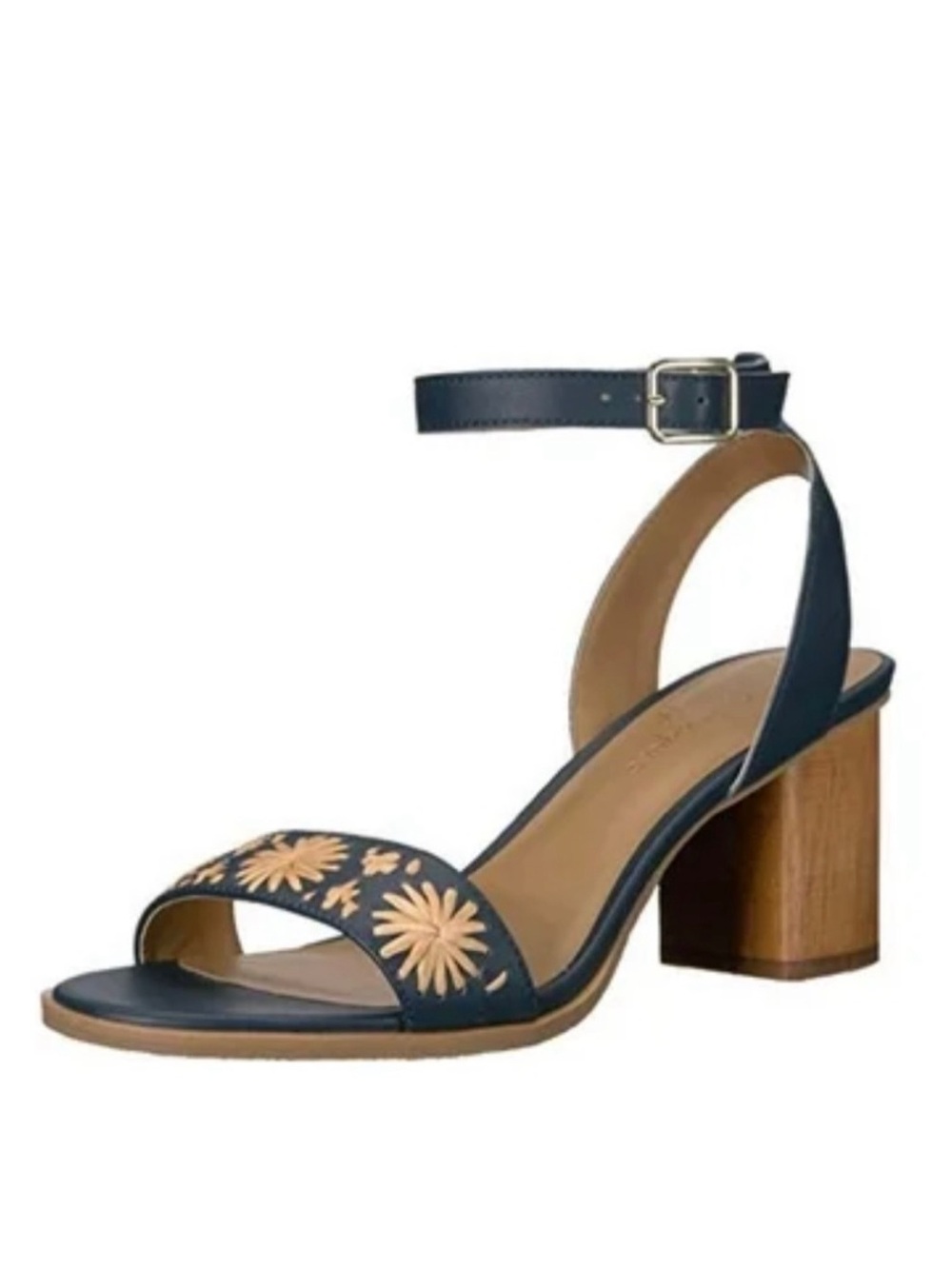 Jack Rogers Women’s Sz 7 Blue Raffia Flower Sandals Bettina Ankle Strap